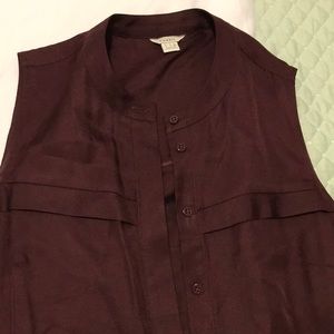 Fossil silk shirt dress burgundy